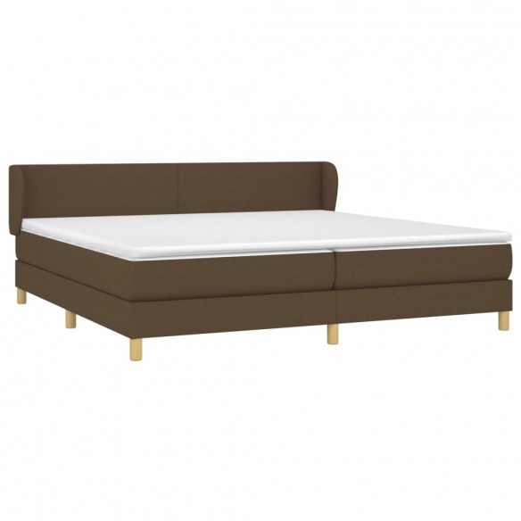 Cadre de lit avec matelas Marron foncé 200x200 cm