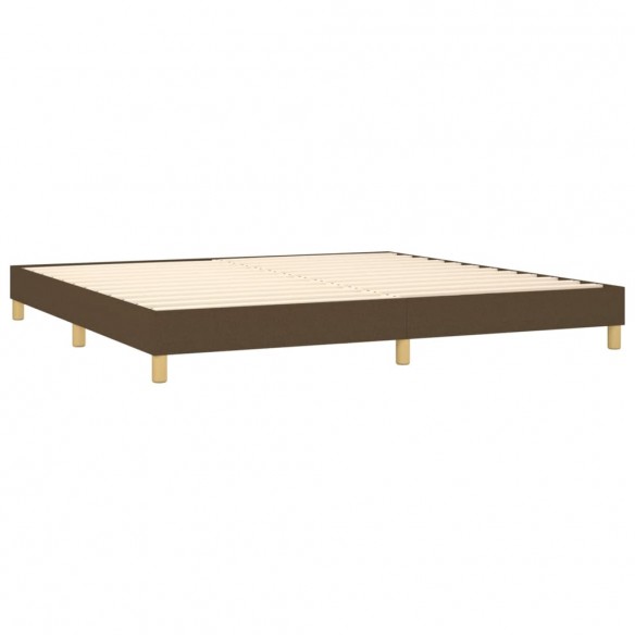 Cadre de lit avec matelas Marron foncé 200x200 cm