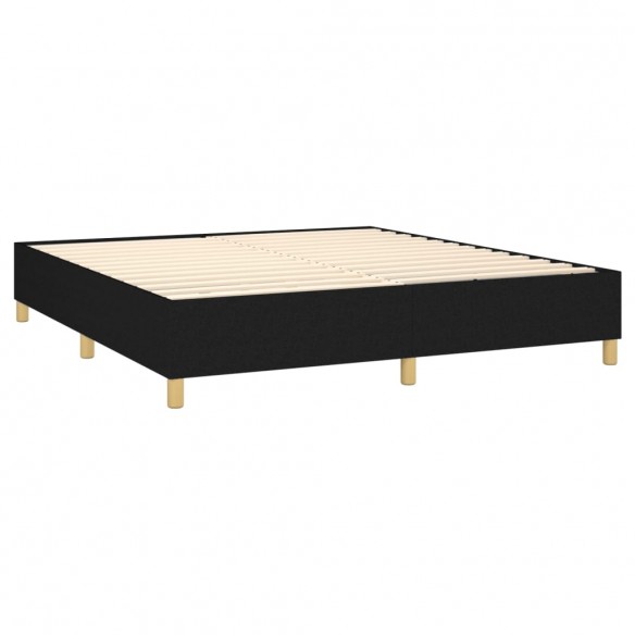 Cadre de lit matelas et LED Noir 180x200 cm Tissu