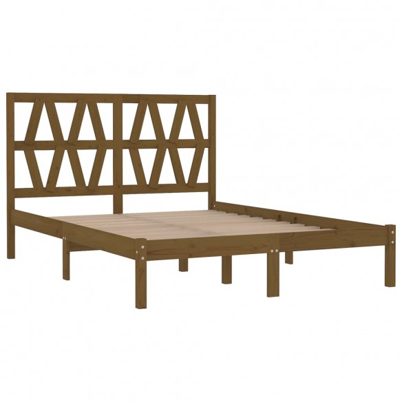 Cadre de lit Marron miel Bois de pin massif 140x200 cm