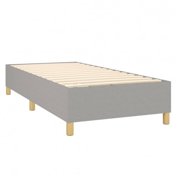 Cadre de lit avec matelas et LED Gris clair 90x190cm