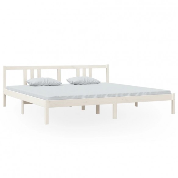 Cadre de lit Blanc Bois massif 200x200 cm