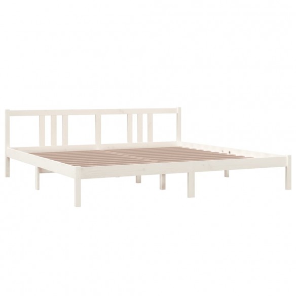 Cadre de lit Blanc Bois massif 200x200 cm