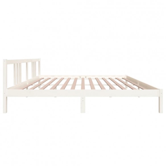 Cadre de lit Blanc Bois massif 200x200 cm