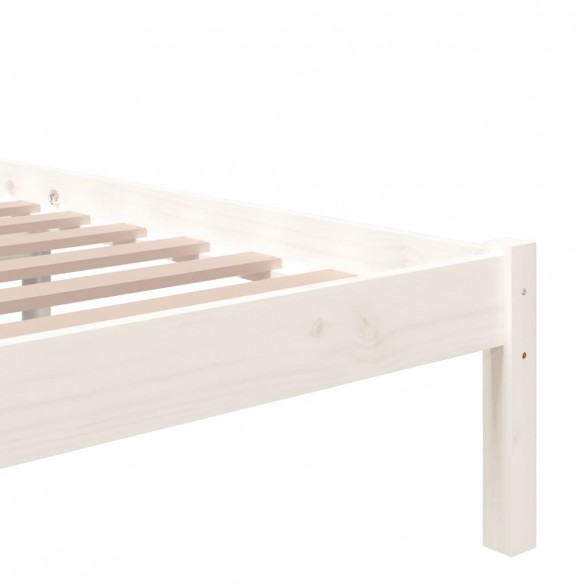 Cadre de lit Blanc Bois massif 200x200 cm