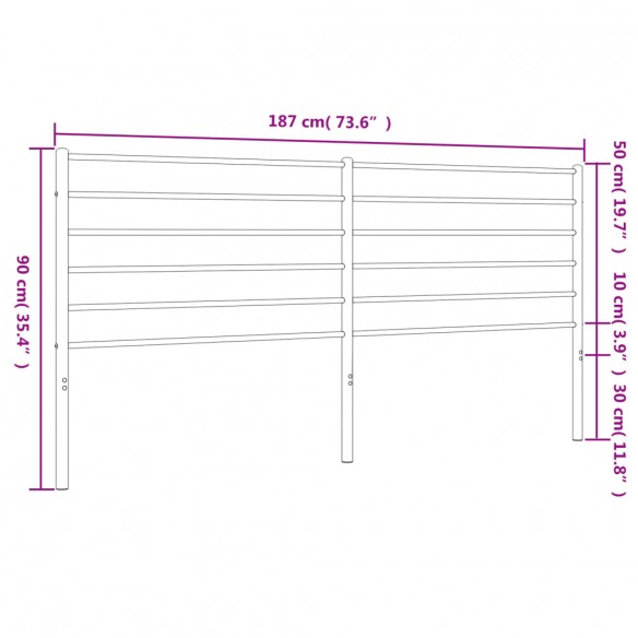 Tête de lit métal noir 180 cm