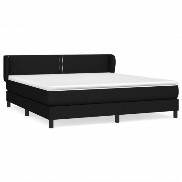 Cadre de lit avec matelas Noir 180x200 cm Tissu