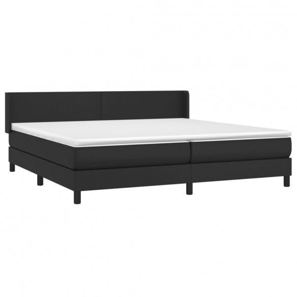 Cadre de lit avec matelas Noir 200x200 cm Similicuir