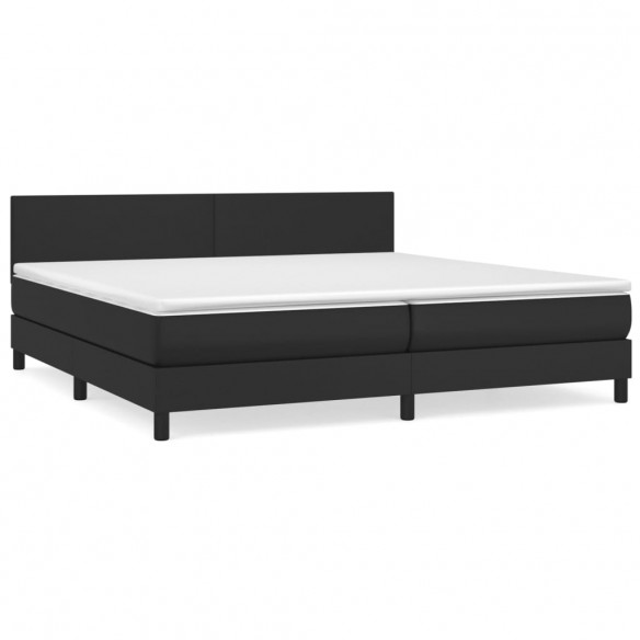 Cadre de lit avec matelas Noir 200x200 cm Similicuir