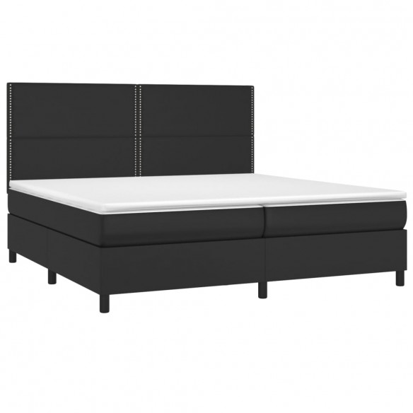 Cadre de lit avec matelas Noir 200x200 cm Similicuir