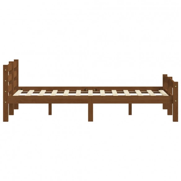 Cadre de lit Marron miel Bois de pin massif 160x200 cm