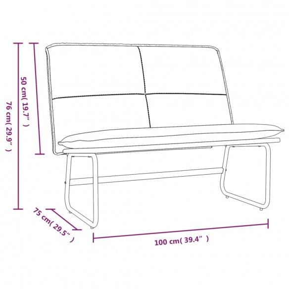 Banc Crème 100x75x76 cm Similicuir