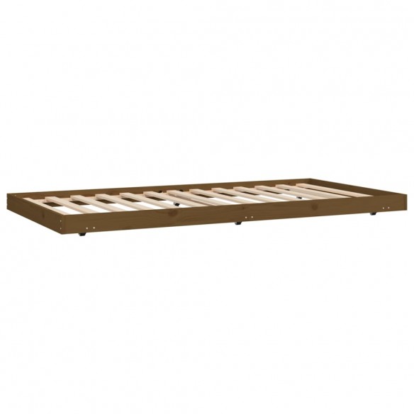 Cadre de lit Marron miel 100x200 cm Bois de pin massif