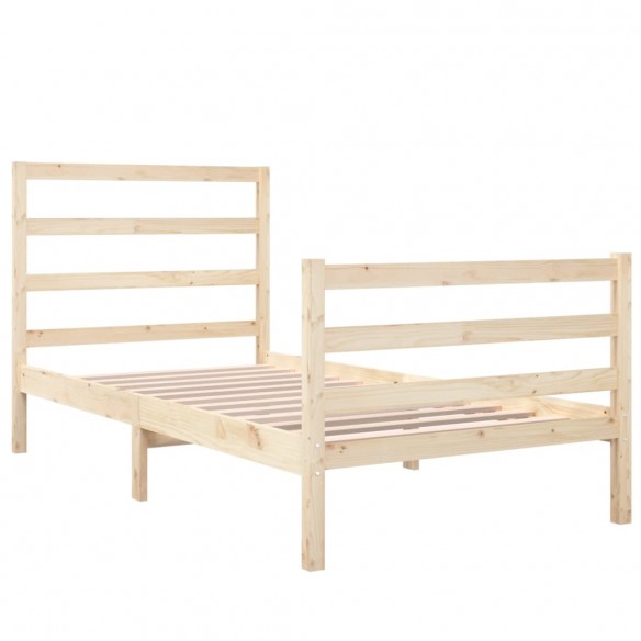 Cadre de lit bois de pin massif 90x190 cm simple