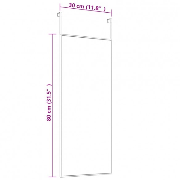 Miroir de porte Noir 30x80 cm Verre et aluminium