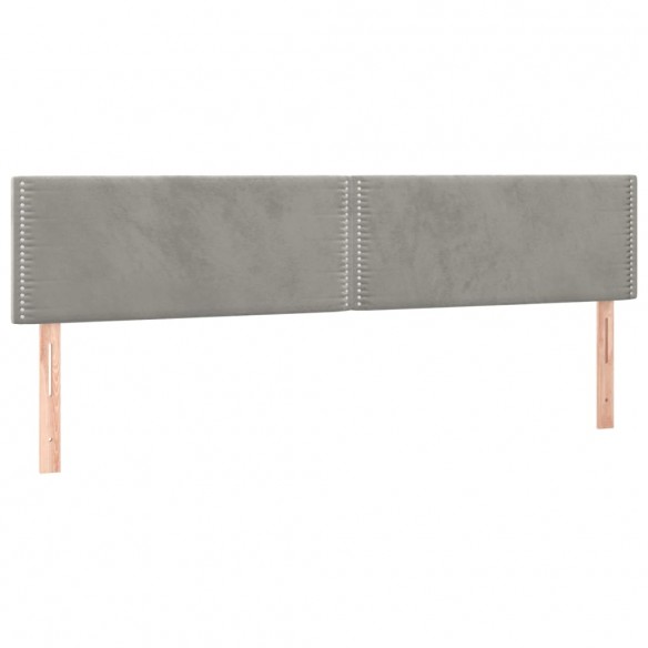 Têtes de lit 2 pcs Gris clair 90x5x78/88 cm Velours