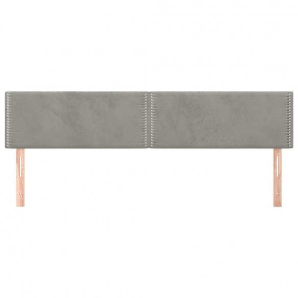 Têtes de lit 2 pcs Gris clair 90x5x78/88 cm Velours