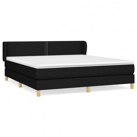 Cadre de lit avec matelas Noir 160x200 cm Tissu