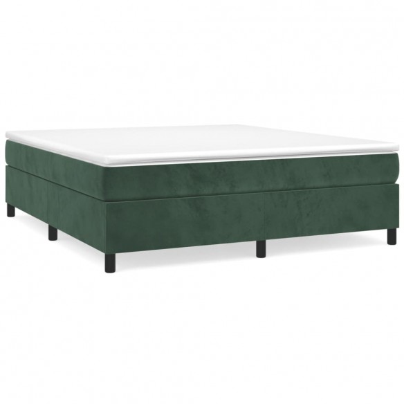 Cadre de lit et matelas Vert foncé 180x200cm Velours