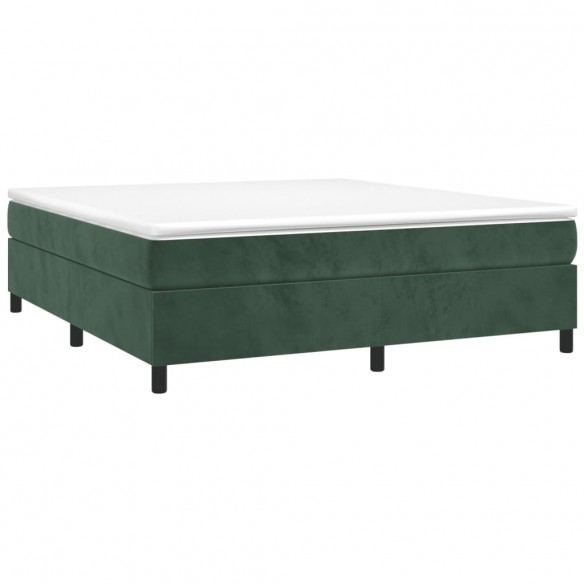 Cadre de lit et matelas Vert foncé 180x200cm Velours