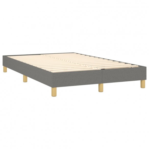 Cadre de lit et matelas et LED Gris foncé 120x200 cm