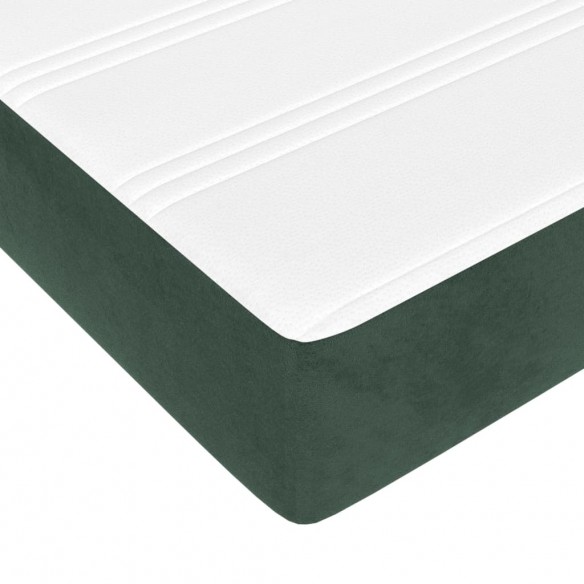 Cadre de lit et matelas Vert foncé 180x200cm Velours