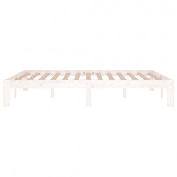 Cadre de lit Blanc Bois massif 135x190 cm Double