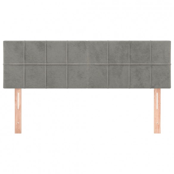 Têtes de lit 2 pcs Gris clair 72x5x78/88 cm Velours