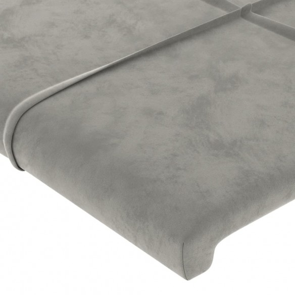 Têtes de lit 2 pcs Gris clair 72x5x78/88 cm Velours