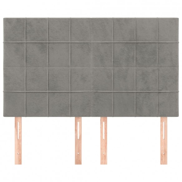 Têtes de lit 4 pcs Gris clair 72x5x78/88 cm Velours