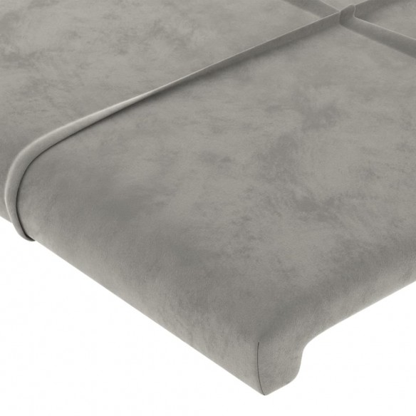 Têtes de lit 4 pcs Gris clair 72x5x78/88 cm Velours