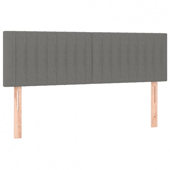 Cadre de lit avec matelas Gris foncé 140x200cm Tissu