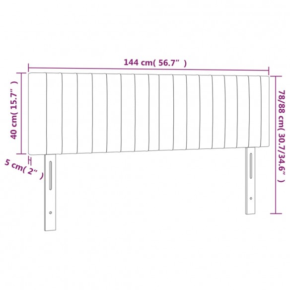 Têtes de lit 2 pcs Gris foncé 72x5x78/88 cm Tissu