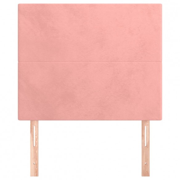 Têtes de lit 2 pcs Rose 100x5x78/88 cm Velours