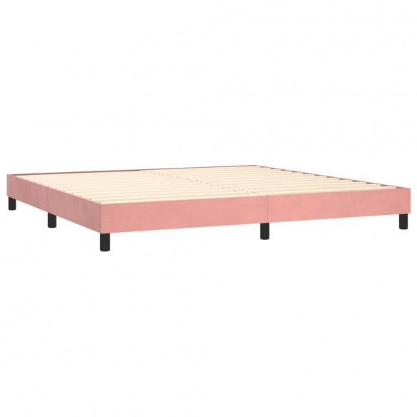 Cadre de lit avec matelas Rose 200x200 cm Velours