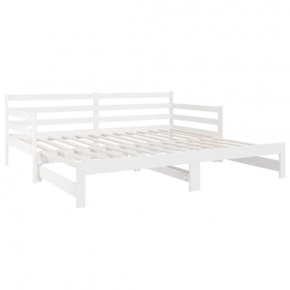 Lit coulissant Blanc 2x(90x190) cm Bois de pin massif