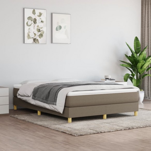 Cadre de lit avec matelas Taupe 140x190 cm Tissu