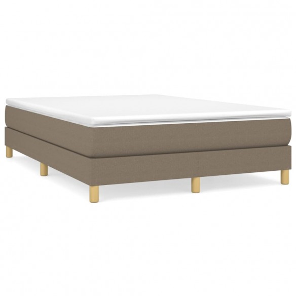 Cadre de lit avec matelas Taupe 140x190 cm Tissu