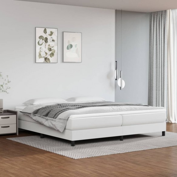 Cadre de lit avec matelas Blanc 200x200cm Similicuir