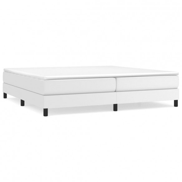 Cadre de lit avec matelas Blanc 200x200cm Similicuir