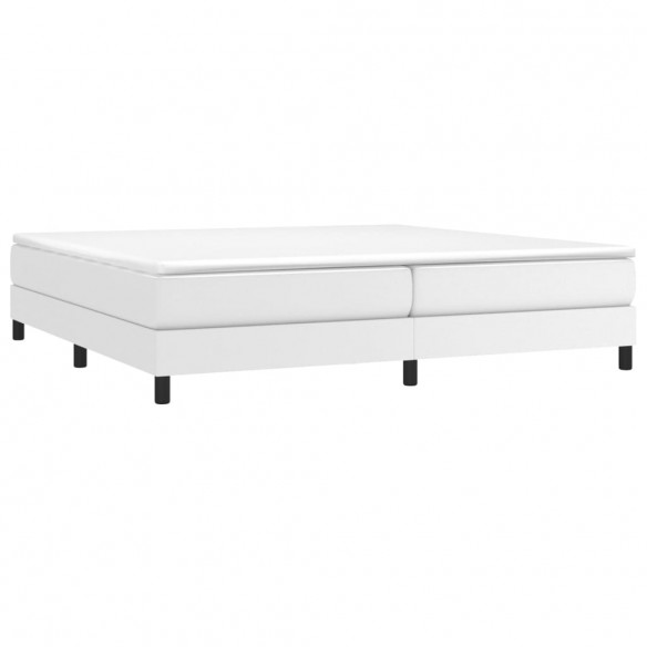 Cadre de lit avec matelas Blanc 200x200cm Similicuir