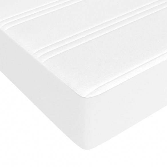 Cadre de lit avec matelas Blanc 200x200cm Similicuir