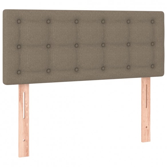 Cadre de lit avec matelas Taupe 100x200 cm Tissu