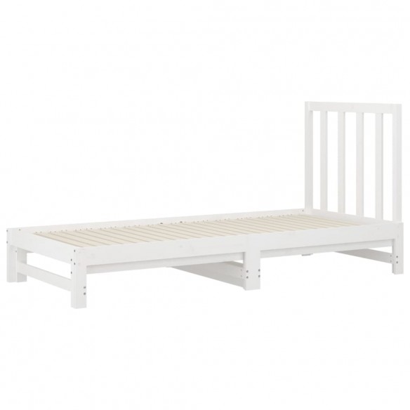 Lit coulissant Blanc 2x(90x200) cm Bois de pin massif