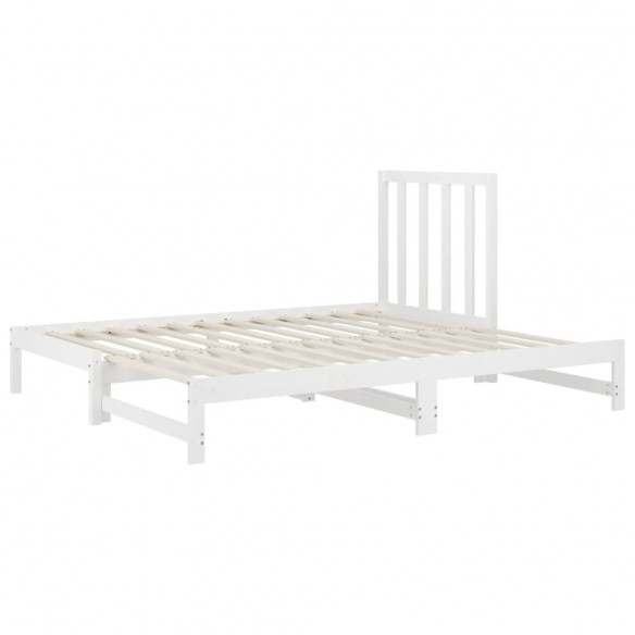 Lit coulissant Blanc 2x(90x200) cm Bois de pin massif