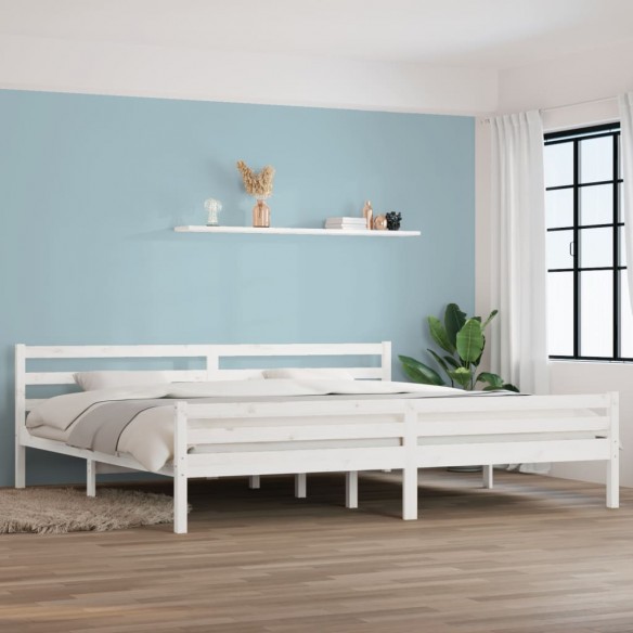 Cadre de lit Blanc Bois massif 180x200 cm Super King