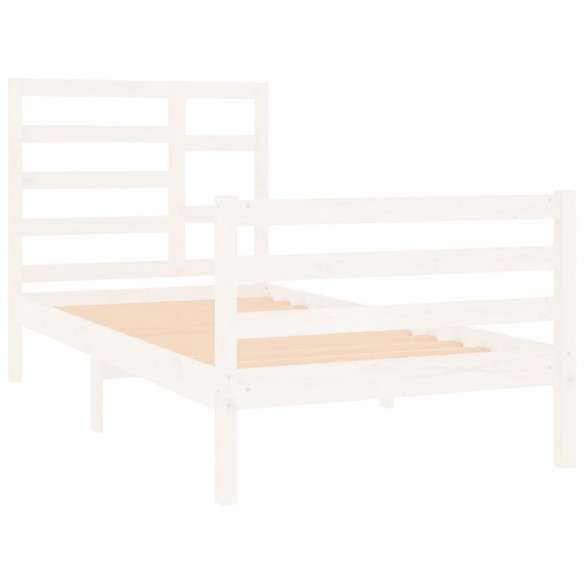 Cadre de lit Blanc Bois massif 90x190 cm Simple