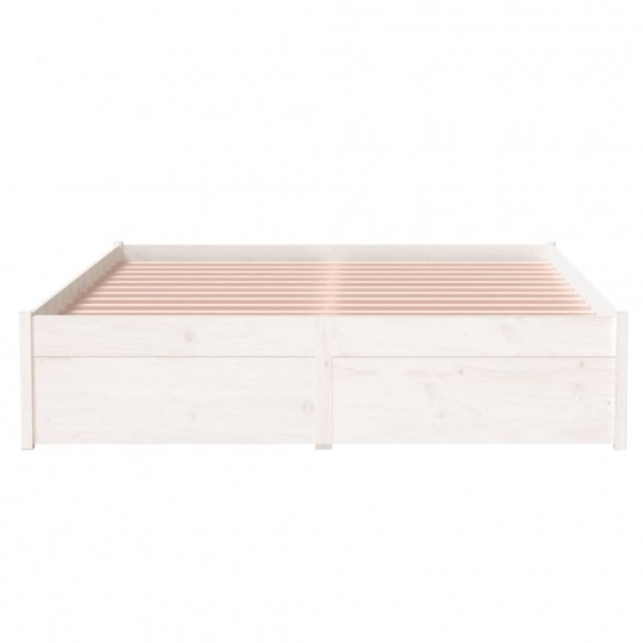 Cadre de lit Blanc Bois massif 120x200 cm