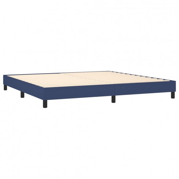 Cadre de lit et matelas et LED Bleu 200x200 cm Tissu