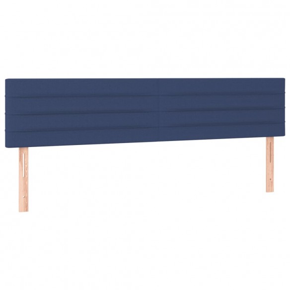 Cadre de lit et matelas et LED Bleu 200x200 cm Tissu